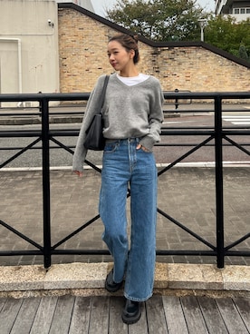 「アイテム（Tシャツ/カットソー）」を使った、Rannaさん（レディース・166cm）の秋コーディネート