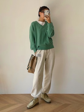 「アイテム（モカシン/デッキシューズ）」を使った、Rannaさん（骨格ウェーブ・レディース・167cm）の秋コーディネート