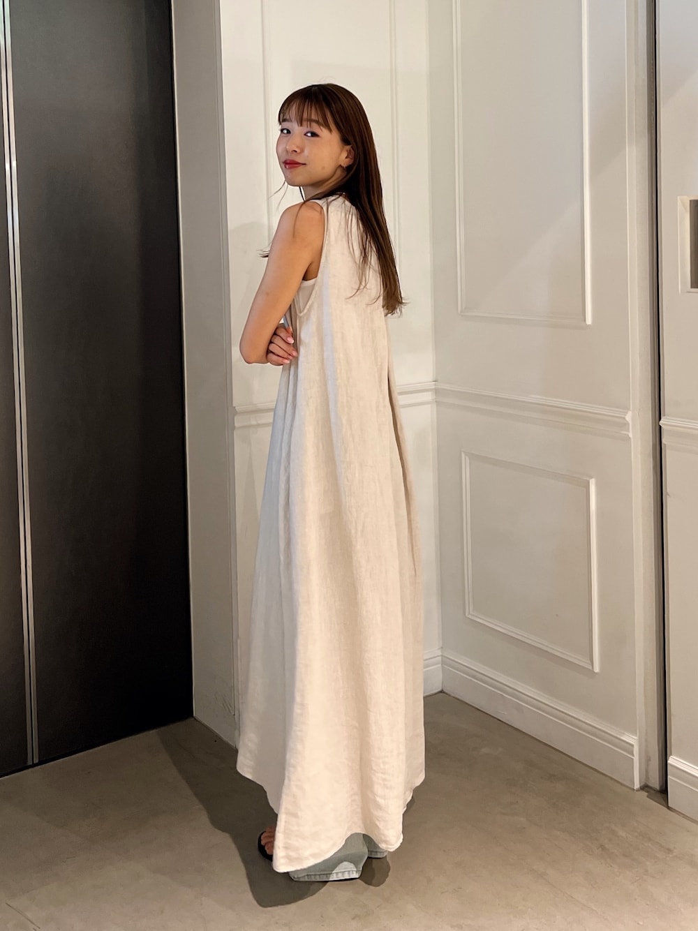 23ss レッドチョップワークス【ONE】バックオープンリネンワンピース 23ss レッドチョップワークス【ONE】バックオープンリネン