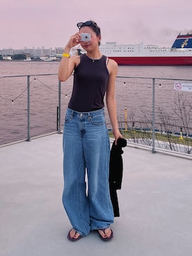 「Levi's（リーバイス）のアイテム」を使った、Rannaさん（レディース・166cm）の夏コーディネート