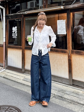 「アイテム（シュシュ）」を使った、Rannaさん（レディース・166cm）の秋コーディネート