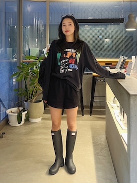 「HUNTER(ハンター)のアイテム」を使った、Rannaさん(レディース・166cm)の春コーディネート