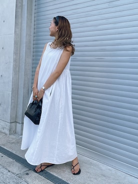 「CANAL JEAN（キャナルジーン）のアイテム（ワンピース）」を使った、Rannaさん（レディース・167cm）の夏コーディネート
