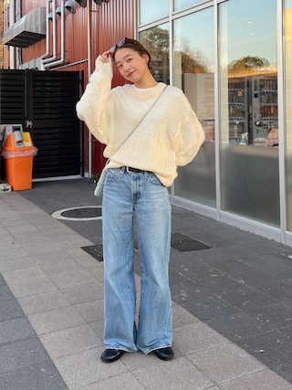 「CANAL JEAN（キャナルジーン）のEl mar　起毛スムースベーシックロンT（Tシャツ/カットソー）」を使った、Rannaさん（レディース・166cm）の春コーディネート
