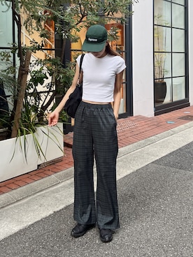 「アイテム（キャップ）」を使った、Rannaさん（レディース・166cm）の秋コーディネート