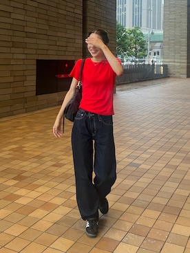 「アイテム（Tシャツ/カットソー）」を使った、Rannaさん（骨格ウェーブ・レディース・166cm）の夏コーディネート