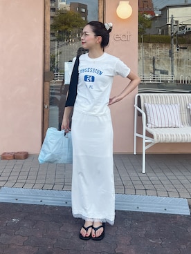 「HANNE（アン）のアイテム」を使った、Rannaさん（レディース・166cm）の夏コーディネート