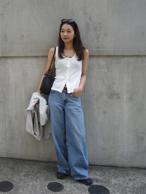anuke（アンヌーク） タンクトップ ノースリーブ Cut Lace Tanktop
