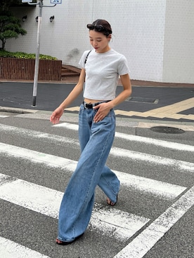 「アイテム（バッグ）」を使った、Rannaさん（レディース・166cm）の夏コーディネート