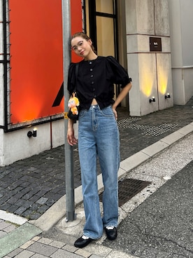「アイテム（メガネ）」を使った、Rannaさん（レディース・166cm）の秋コーディネート