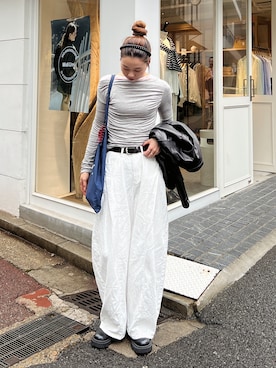 「ulu（ウル）のアイテム」を使った、Rannaさん（レディース・166cm）の春コーディネート