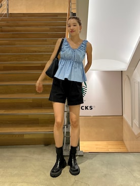 「ストライプ」｜Rannaさん（レディース・166cm）の秋コーディネート