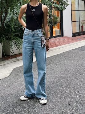 「Levi's（リーバイス）のアイテム」を使った、Rannaさん（骨格ウェーブ・レディース・167cm）の夏コーディネート