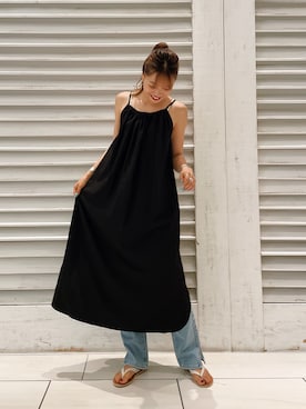 「CANAL JEAN（キャナルジーン）のアイテム（ワンピース）」を使った、Rannaさん（レディース・167cm）の夏コーディネート