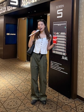 「アイテム（ベスト）」を使った、Rannaさん（レディース・166cm）の夏コーディネート