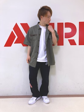 「AVIREX（アヴィレックス）のアイテム（スウェットパンツ）」を使った、RYOさん（メンズ・163cm）の春コーディネート