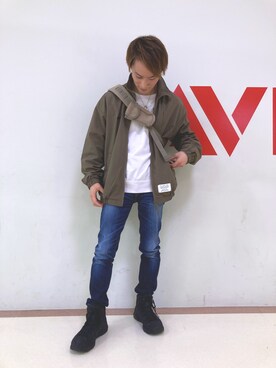 「AVIREX（アヴィレックス）のアイテム（ナイロンジャケット）」を使った、RYOさん（メンズ・163cm）の春コーディネート