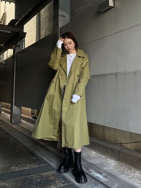 「EMODA（エモダ）のアイテム（その他アウター）」を使った、永田沙織(EMODA)さん（レディース・163cm）の冬コーディネート