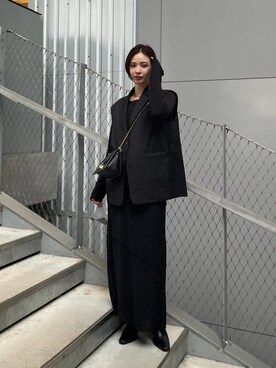 「EMODA（エモダ）のアイテム（その他アウター）」を使った、永田沙織(EMODA)さん（レディース・163cm）の秋コーディネート