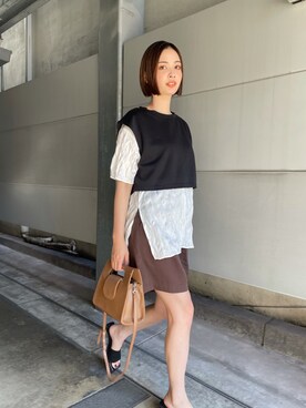 永田沙織(EMODA)さん(レディース・163cm)の夏コーディネート
