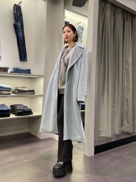 「EMODA（エモダ）のアイテム（その他アウター）」を使った、永田沙織(EMODA)さん（レディース・163cm）の冬コーディネート