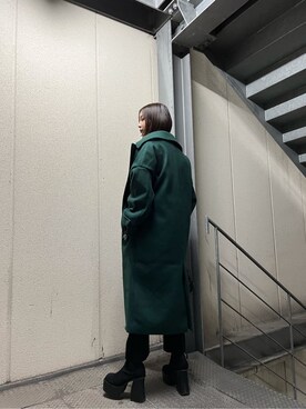 「EMODA（エモダ）のアイテム（その他アウター）」を使った、永田沙織(EMODA)さん（レディース・163cm）の秋コーディネート
