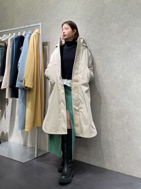 「EMODA（エモダ）のアイテム（その他アウター）」を使った、永田沙織(EMODA)さん（レディース・163cm）の冬コーディネート