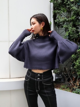 「EMODA（エモダ）のアイテム（ピアス（両耳用））」を使った、永田沙織(EMODA)さん（レディース・163cm）の秋コーディネート