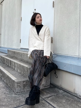 永田沙織(EMODA)さん（レディース・163cm）の冬コーディネート