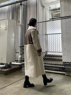 「EMODA（エモダ）のアイテム（その他アウター）」を使った、永田沙織(EMODA)さん（レディース・163cm）の秋コーディネート