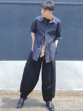 「真夏のアクティブスタイル」｜「アイテム（スリッポン）」を使った、ざわ_低身長男子styleさん（メンズ・163cm）の夏コーディネート