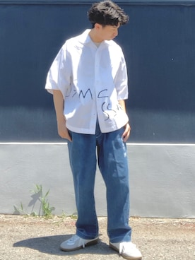「SHAREEF（シャリーフ）のアイテム（パンツ）」を使った、ざわ_低身長男子styleさん（メンズ・163cm）の夏コーディネート