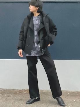 「大学生」｜「アイテム（スリッポン）」を使った、ざわ_低身長男子styleさん（メンズ・163cm）の冬コーディネート
