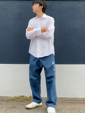 「SHAREEF（シャリーフ）のアイテム（パンツ）」を使った、ざわ_低身長男子styleさん（メンズ・163cm）の秋コーディネート
