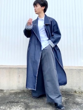 「my beautiful landlet（マイビューティフルランドレット）のアイテム（ジャケット/アウター）」を使った、ざわ_低身長男子styleさん（メンズ・163cm）の春コーディネート
