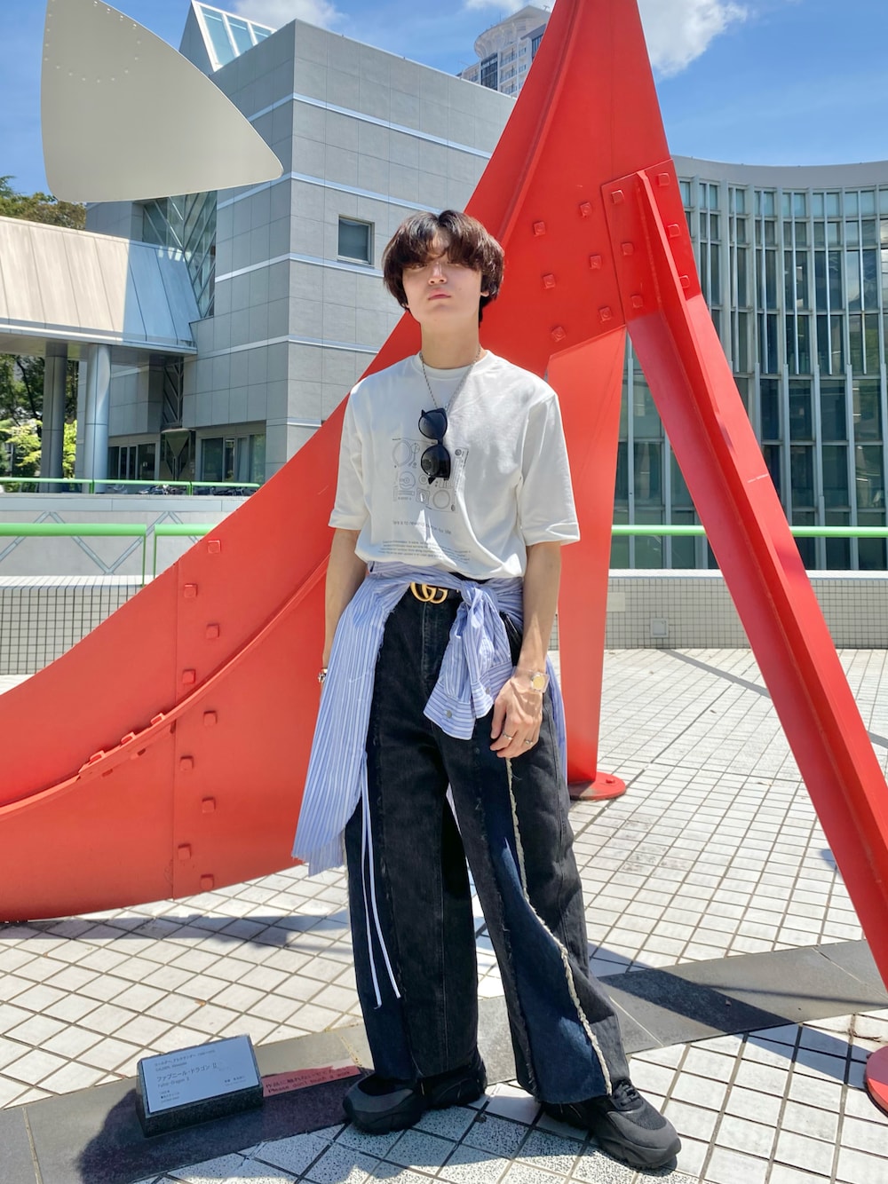「夏コーデ、低身長、低身長コーデ、163cm、soerte、WYM、jieda、MICHEAL KORS」｜「JiedaのSWITCHING OVER DENIM PANTS（デニムパンツ、ブラック系）」を使った、ざわ_低身長男子styleさん（骨格ストレート・メンズ・163cm）の夏コーディネートの1枚目の写真