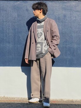 「STUDIOUS（ステュディオス）のアイテム（テーラードジャケット）」を使った、ざわ_低身長男子styleさん（メンズ・163cm）の冬コーディネート