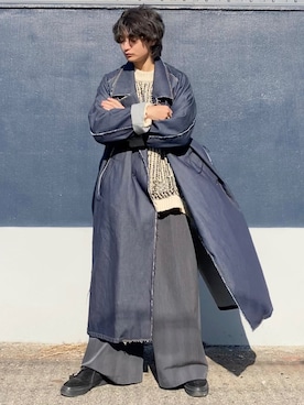 「my beautiful landlet（マイビューティフルランドレット）のアイテム（ジャケット/アウター）」を使った、ざわ_低身長男子styleさん（メンズ・163cm）の冬コーディネート