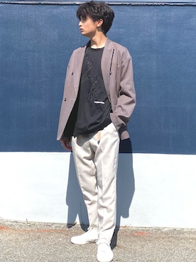 「STUDIOUS（ステュディオス）のアイテム（テーラードジャケット）」を使った、ざわ_低身長男子styleさん（メンズ・163cm）の秋コーディネート