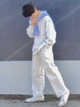 「SHAREEF（シャリーフ）のアイテム（スウェット）」を使った、ざわ_低身長男子styleさん（メンズ・163cm）の春コーディネート