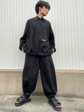 「SHAREEF（シャリーフ）のアイテム（スウェット）」を使った、ざわ_低身長男子styleさん（メンズ・163cm）の春コーディネート