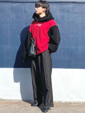 「SHAREEF（シャリーフ）のアイテム（パーカー）」を使った、ざわ_低身長男子styleさん（メンズ・163cm）の冬コーディネート