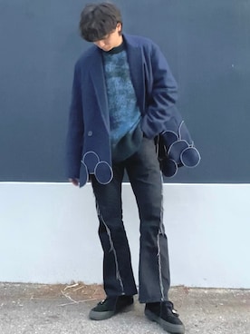 「kolor（カラー）のアイテム（ジャケット/アウター）」を使った、ざわ_低身長男子styleさん（メンズ・163cm）の冬コーディネート