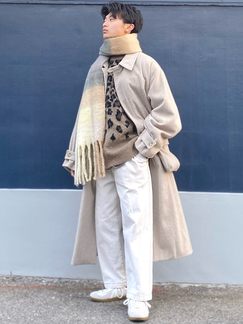 tk.TAKEO KIKUCHI スーパービッグ レオパード柄シャギーニット ミスティーシャギーVネックニット（ニット⁄セーター） |