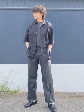 「大学生」｜「アイテム（スリッポン）」を使った、ざわ_低身長男子styleさん（メンズ・163cm）の夏コーディネート