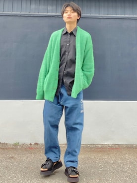 「SHAREEF（シャリーフ）のアイテム（パンツ）」を使った、ざわ_低身長男子styleさん（メンズ・163cm）の春コーディネート