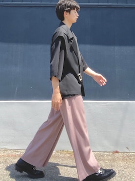 「RYO TAKASHIMA（リョウタカシマ）のアイテム（ベスト）」を使った、ざわ_低身長男子styleさん（メンズ・163cm）の夏コーディネート
