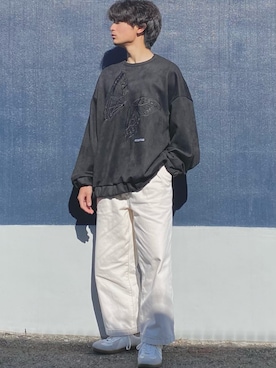 「SHAREEF（シャリーフ）のアイテム（スウェット）」を使った、ざわ_低身長男子styleさん（メンズ・163cm）の冬コーディネート