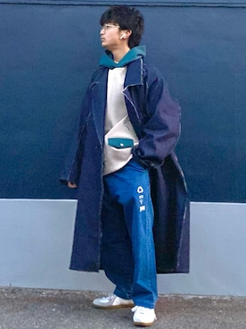 「SHAREEF（シャリーフ）のアイテム（パンツ）」を使った、ざわ_低身長男子styleさん（メンズ・163cm）の冬コーディネート