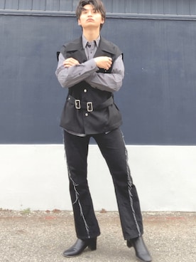 「RYO TAKASHIMA（リョウタカシマ）のアイテム（ベスト）」を使った、ざわ_低身長男子styleさん（メンズ・163cm）の春コーディネート